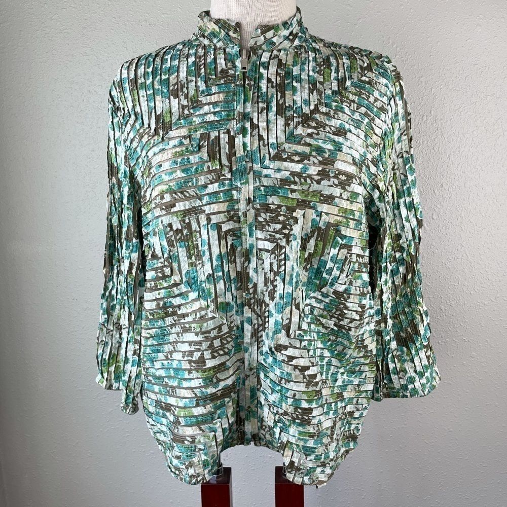 Multiples Full Zip Jacket Top Size M EUC